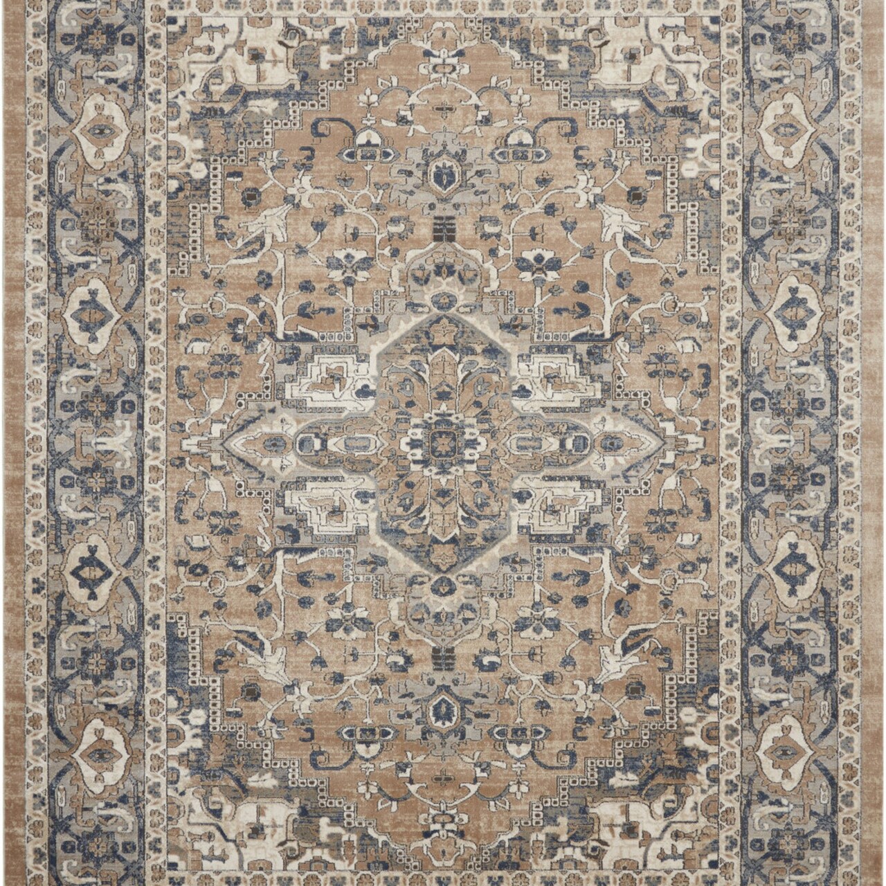 Edge Collections - 9' X 12' - Brown - Floral Area Rug for Cozy Home Decor - 1 Piece